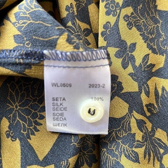 NWT Zanetti 1965 Italy Liberty of London Ruffle Tiered Boho Dress Size S Navy - Picture 15 of 15